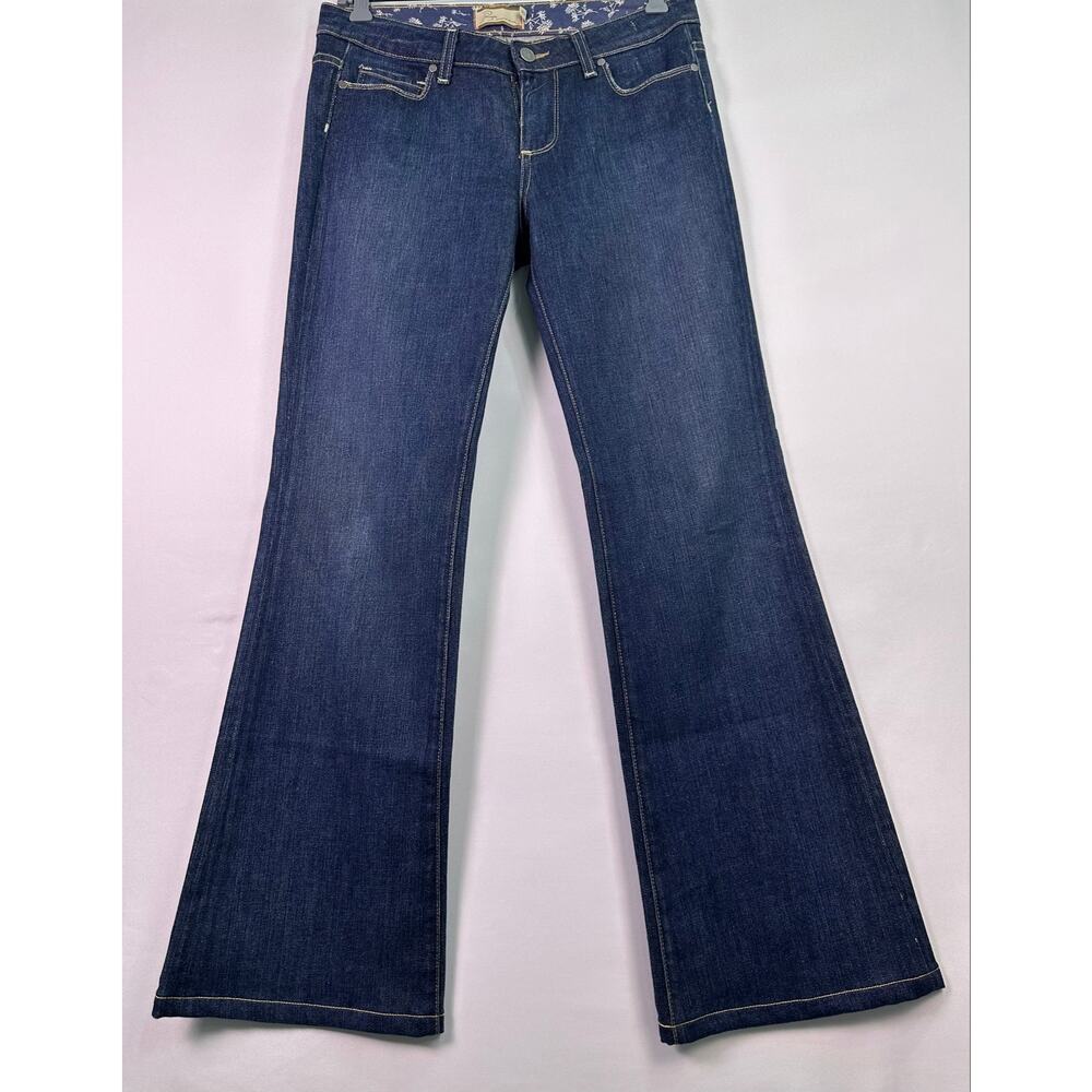 PAIGE Premium Lowrise Hollywood Hills Bootcut Jeans Dark Wash USA Made Size 29 - Picture 2 of 12